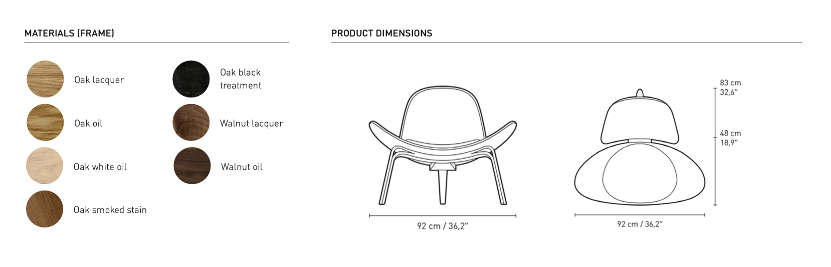 Dimensions of CH07 | Shell Chair