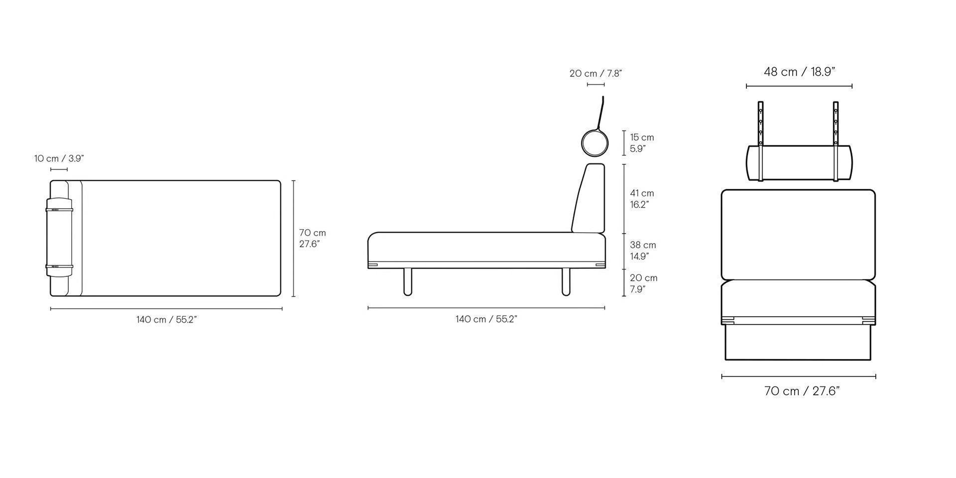 Dimensions of BM0865 | Daybed