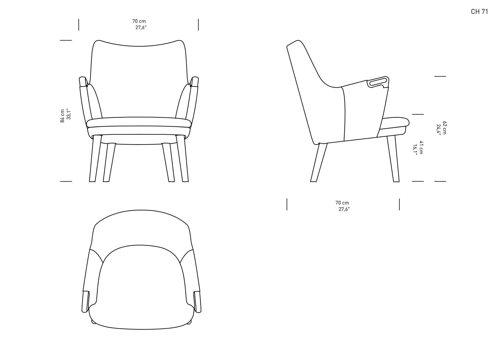 Dimensions of CH71 | Lounge Chair