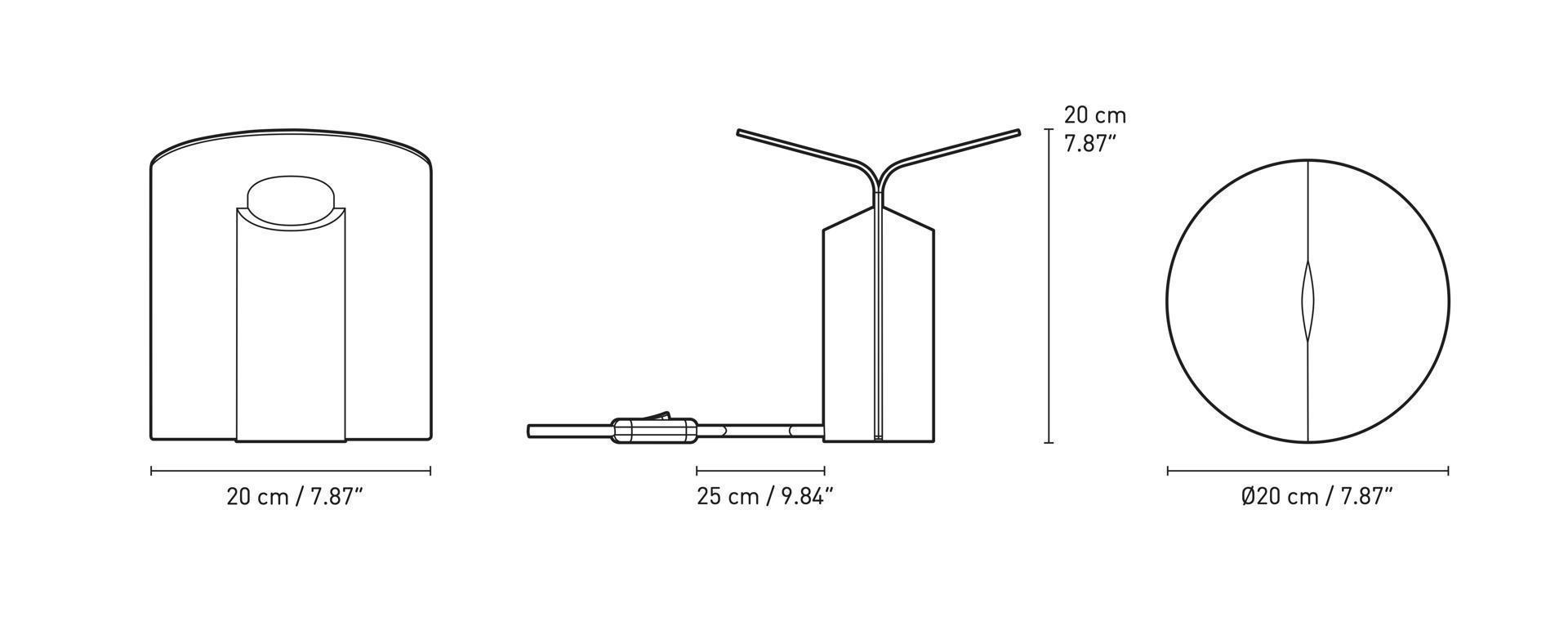 Dimensions of RF200 | Petal Lamp