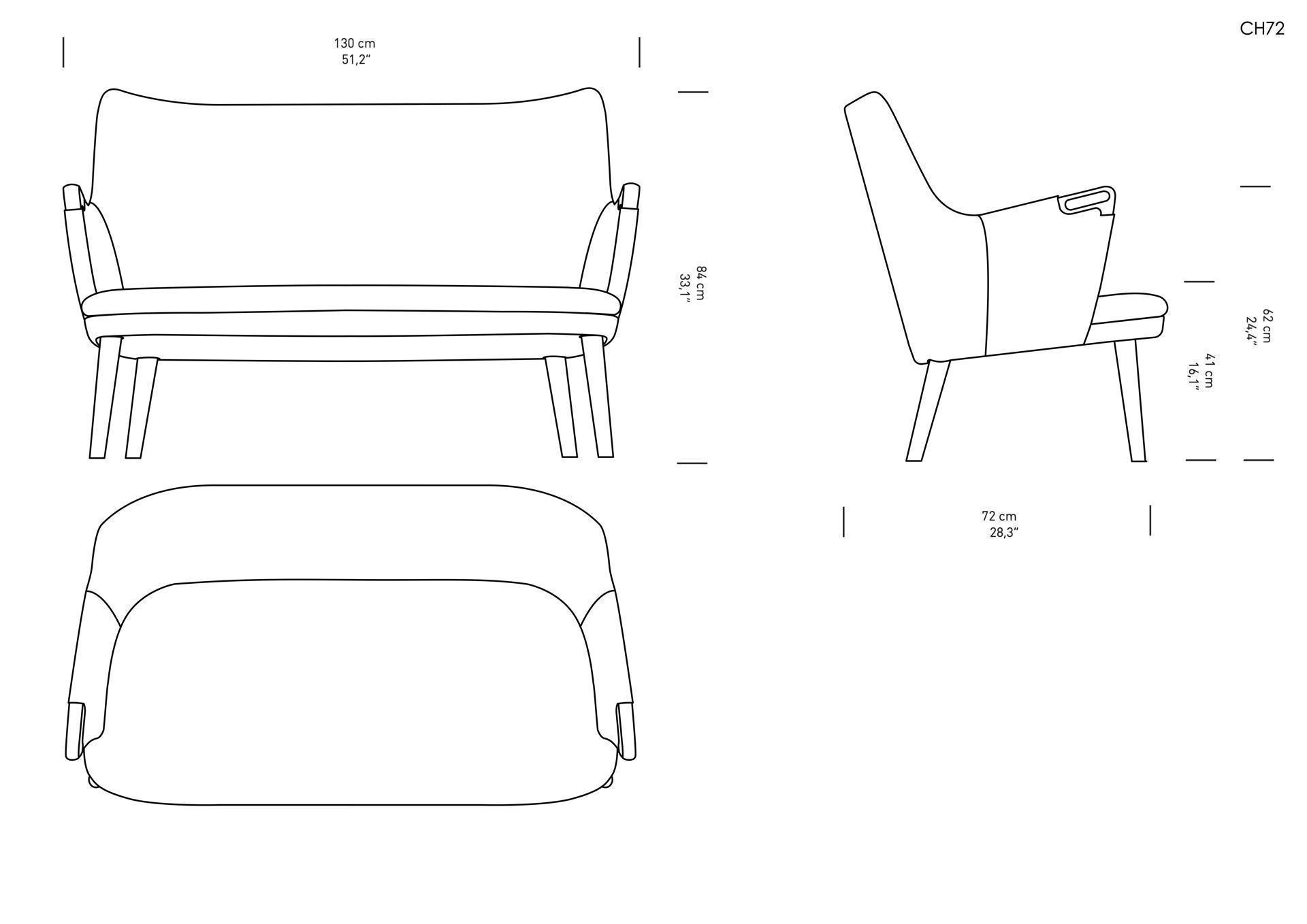 Dimensions of CH72 | Sofa