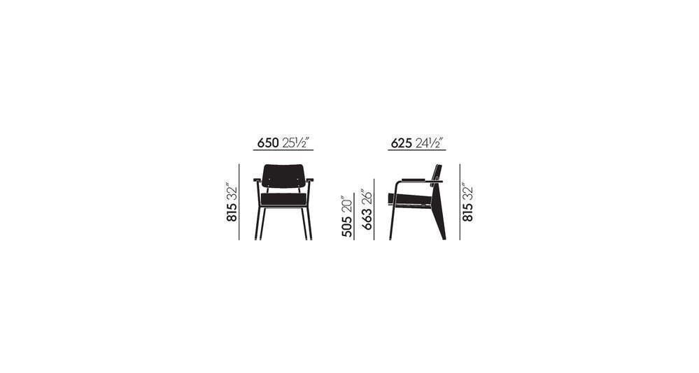 Dimensions of Fauteuil Direction