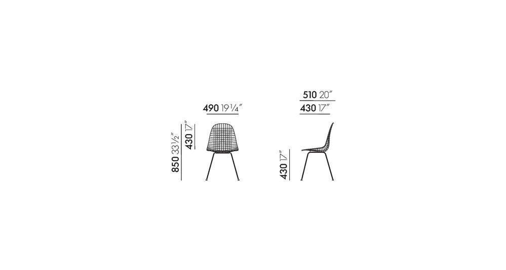 Dimensions of Wire Chair DKX
