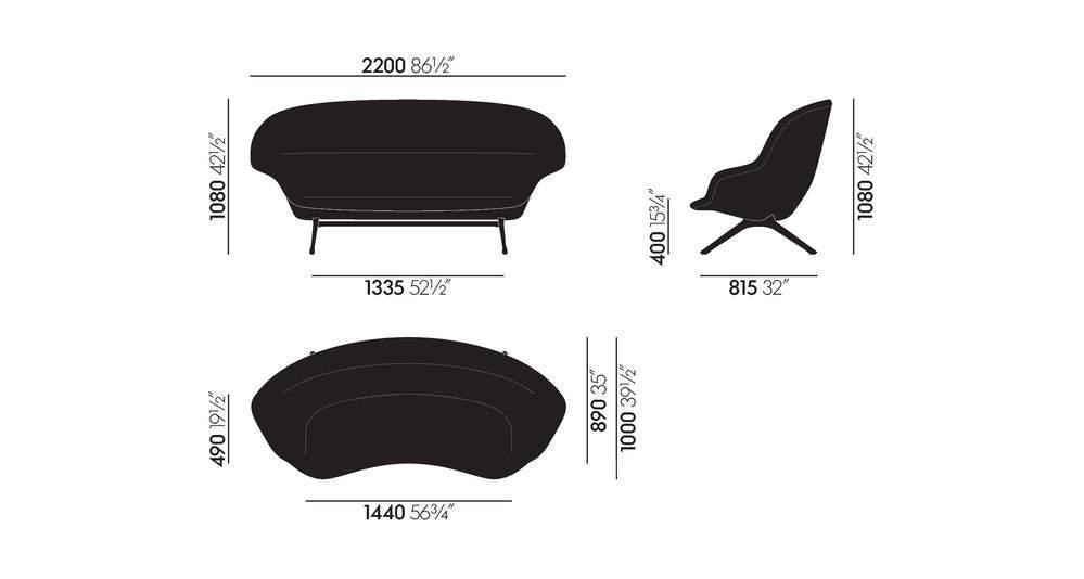 Dimensions of Abalon Sofa