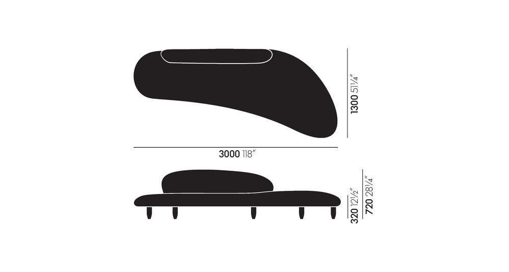 Dimensions of Freeform Sofa