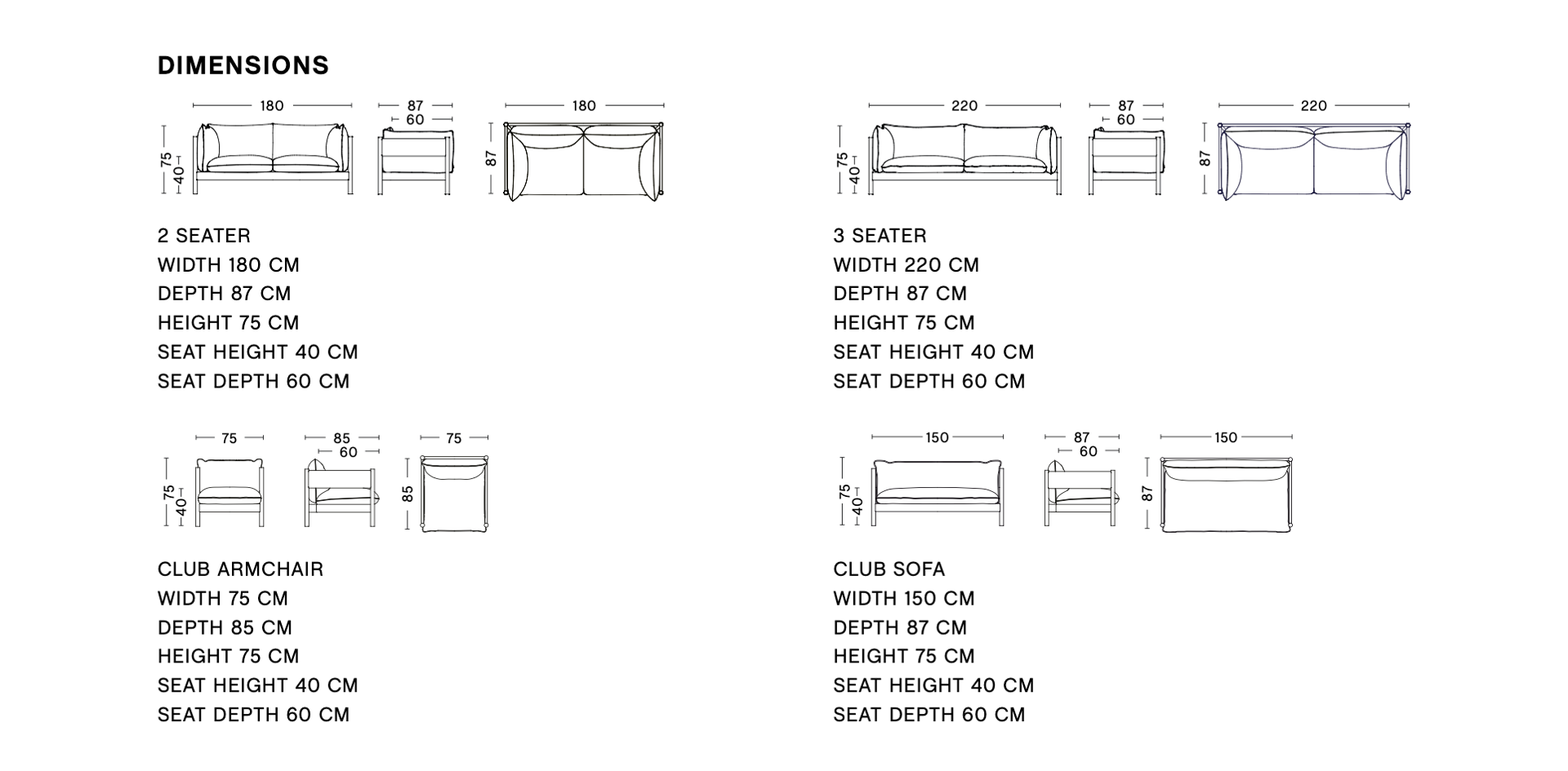 Dimensions of ARBOUR CLUB ARMCHAIR