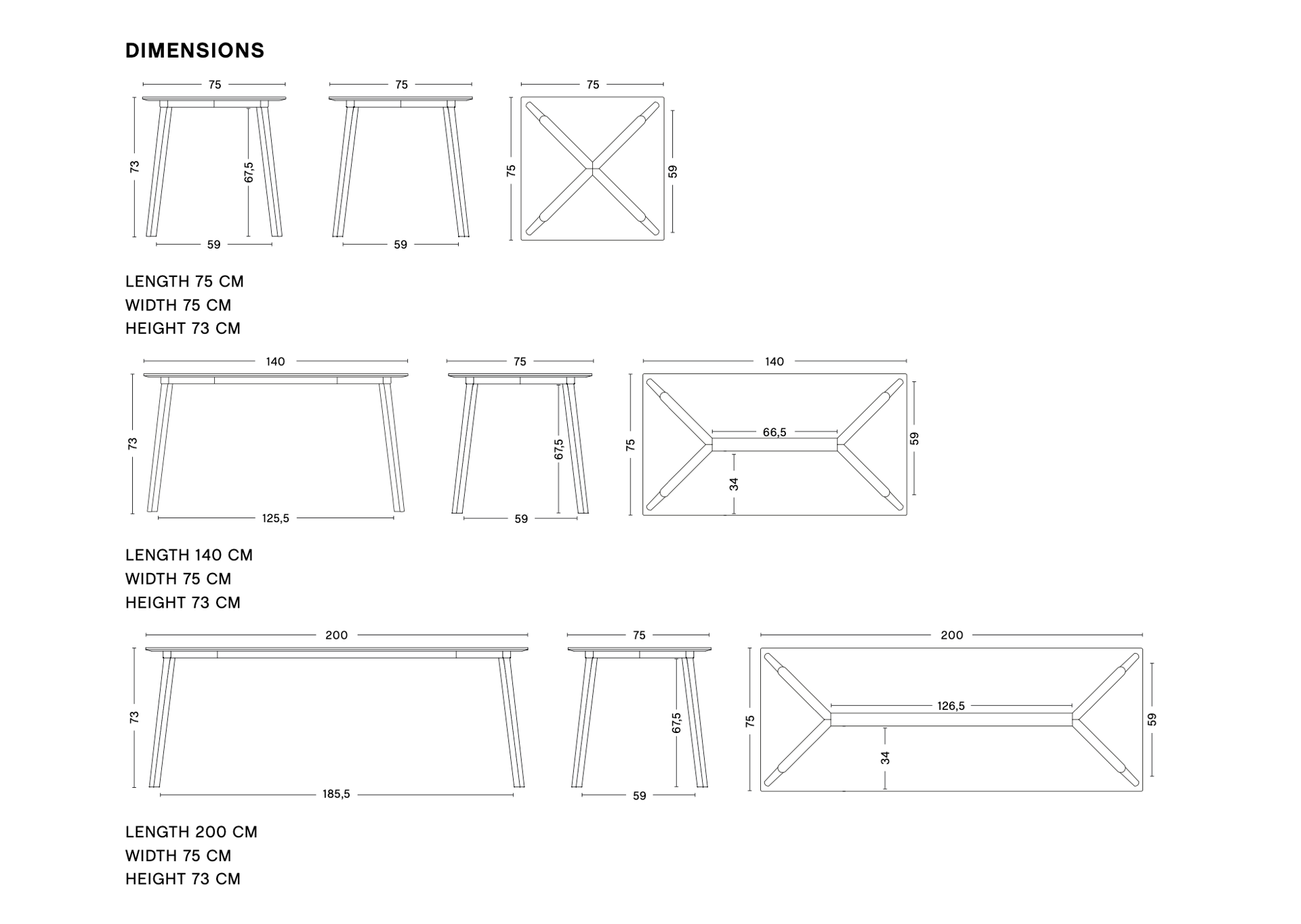 Dimensions of CPH DEUX 210