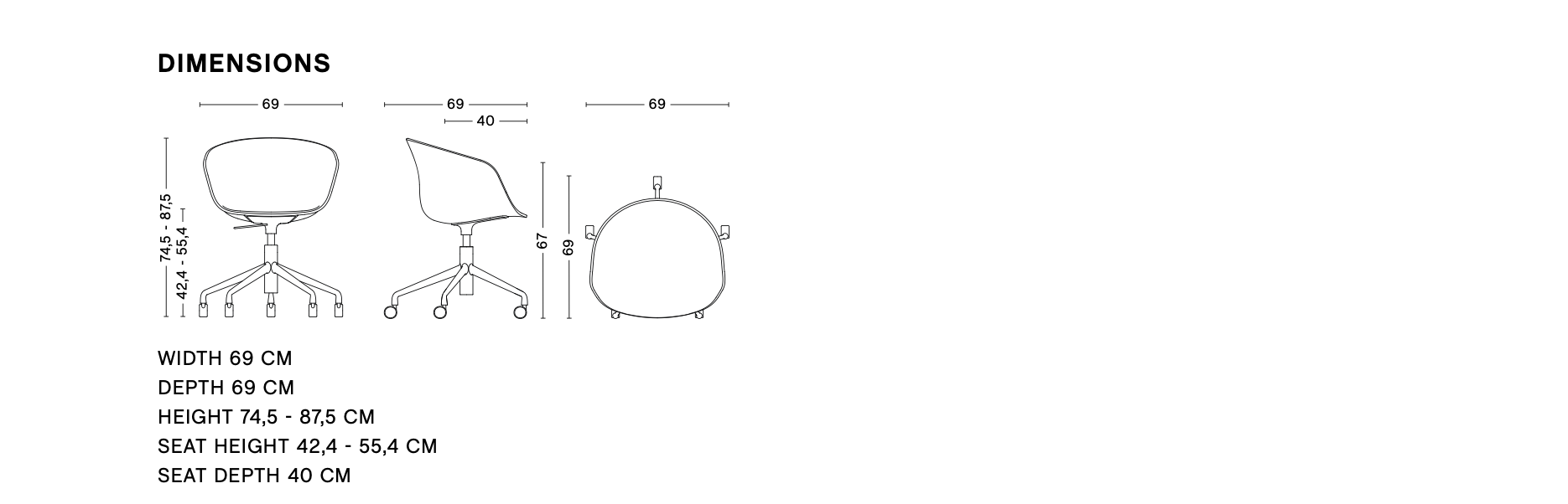 Dimensions of AAC 52