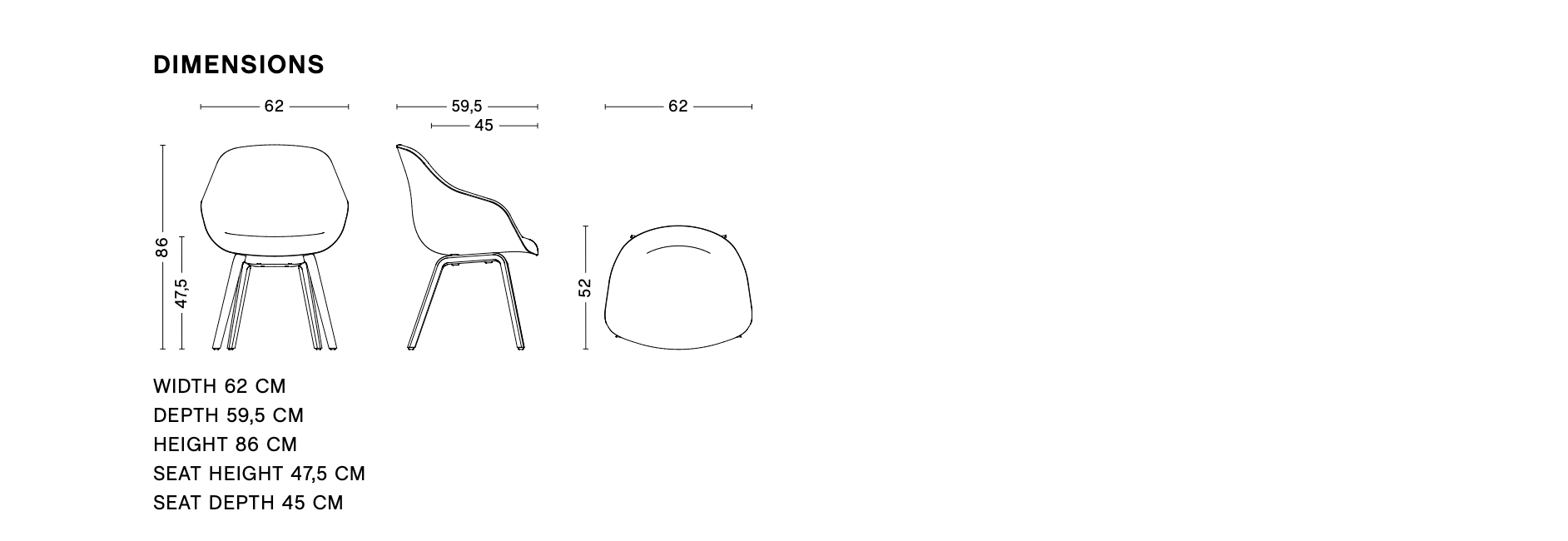 Dimensions of AAC 123